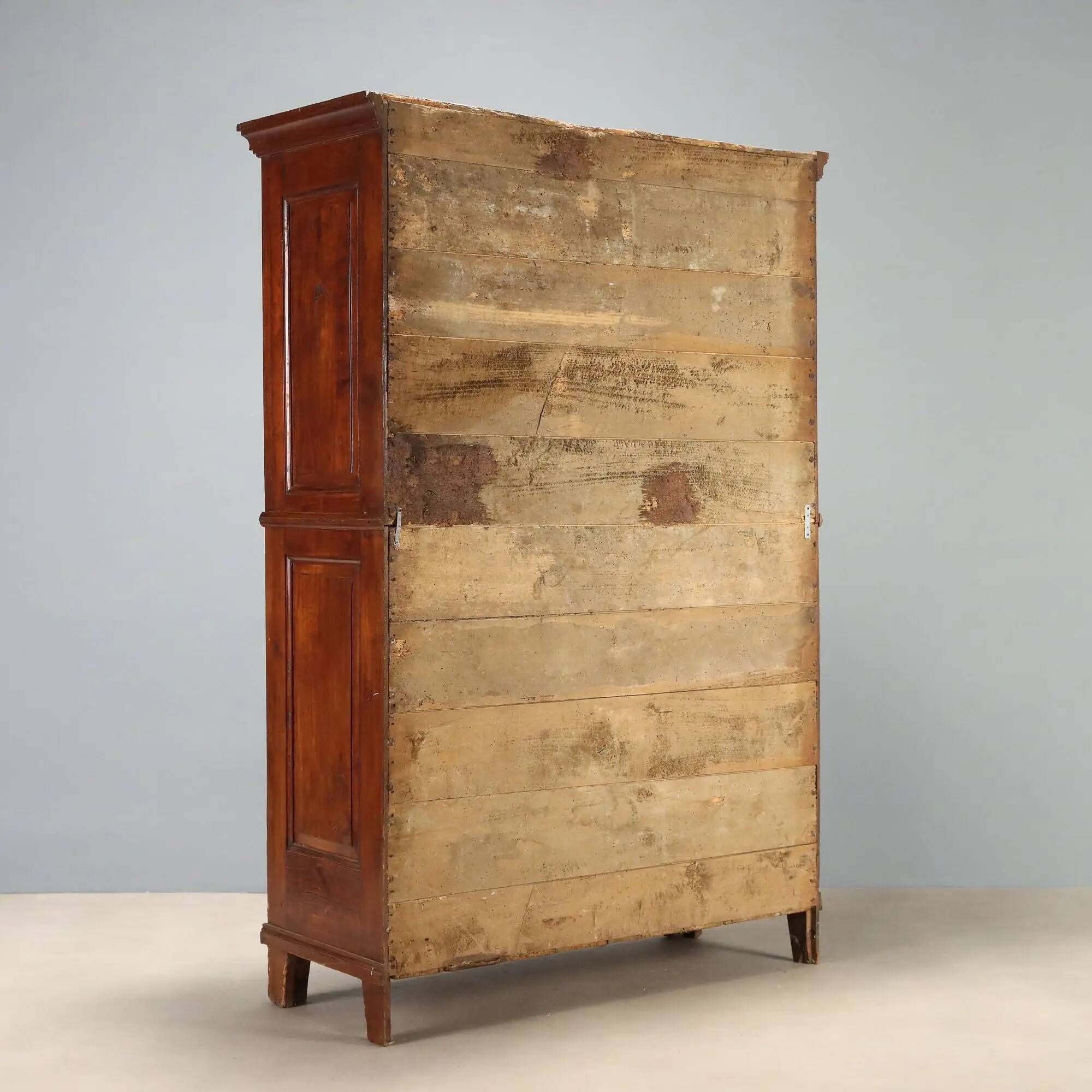 Antique cherry wood wardrobe with drawers, Italy, 19th century