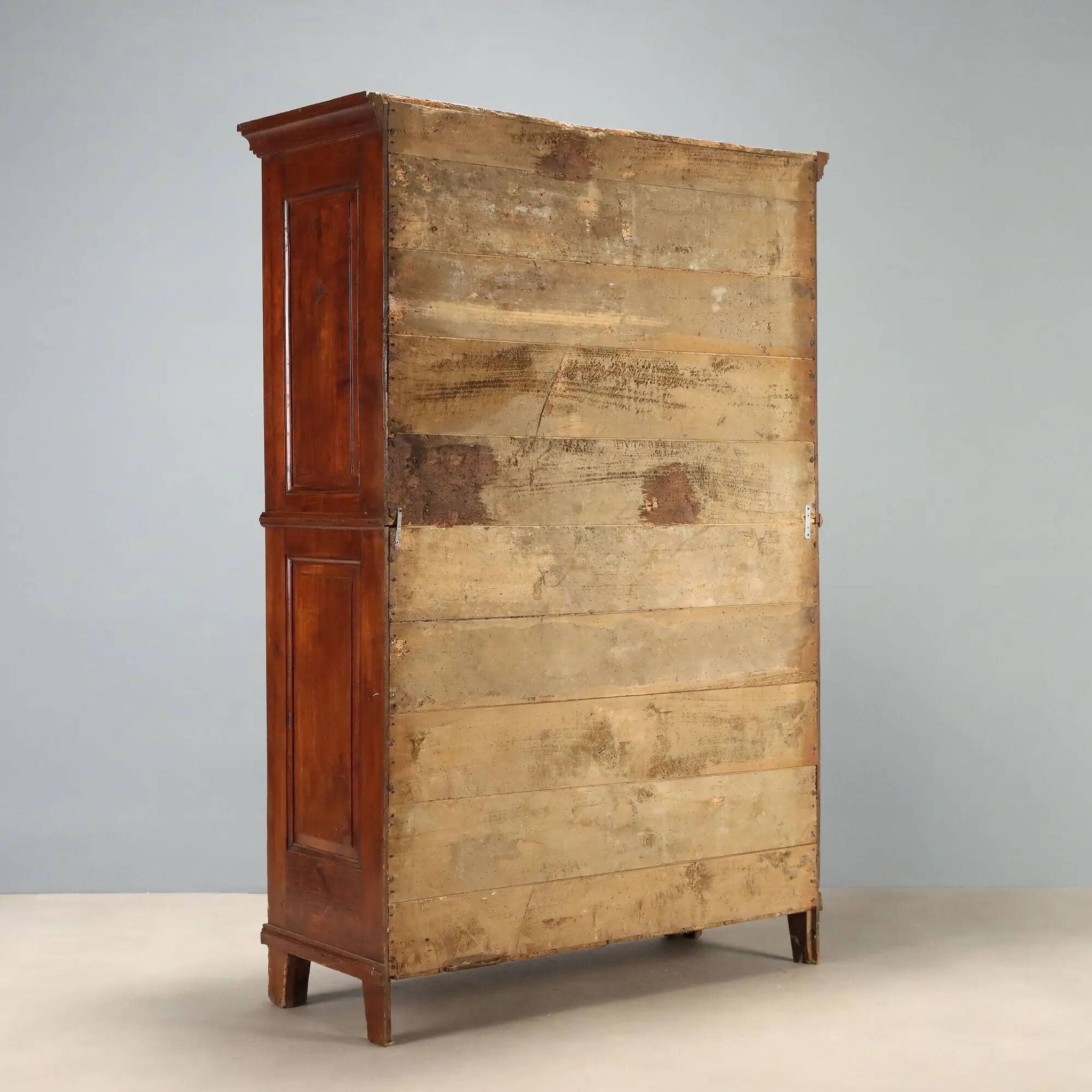 Antique cherry wood wardrobe with drawers, Italy, 19th century