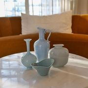 Mid-century modern set of 4 ceramic vases by Rörstrand, Gunnar Nylund, Sweden, 1950s.