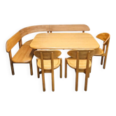 Ensemble Ansager Mobler très rare, table, canapé 3x chaises / banc d'angle