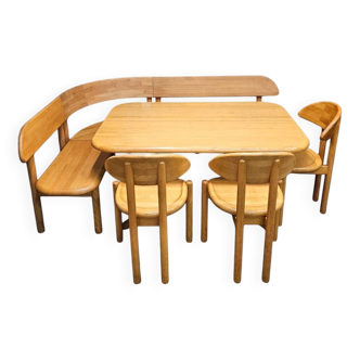 Ensemble Ansager Mobler très rare, table, canapé 3x chaises / banc d'angle