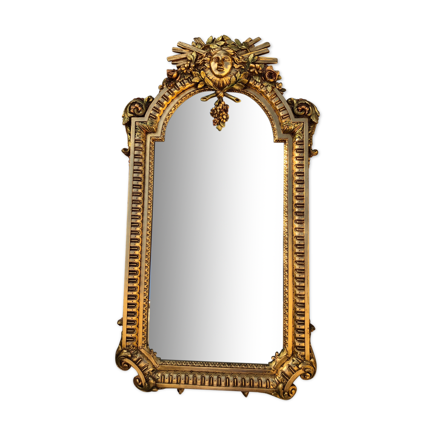 Gilded wooden mirror Regency style 54 x 95 cm