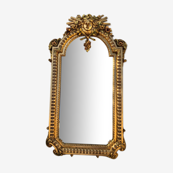 Miroir en bois doré de style Régence 54 x 95 cm