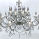 Mid-Century Maria Teresa crystal and brass large chandelier. Italy 1940s