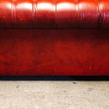 Canapé Chesterfield 3 places cuir rouge