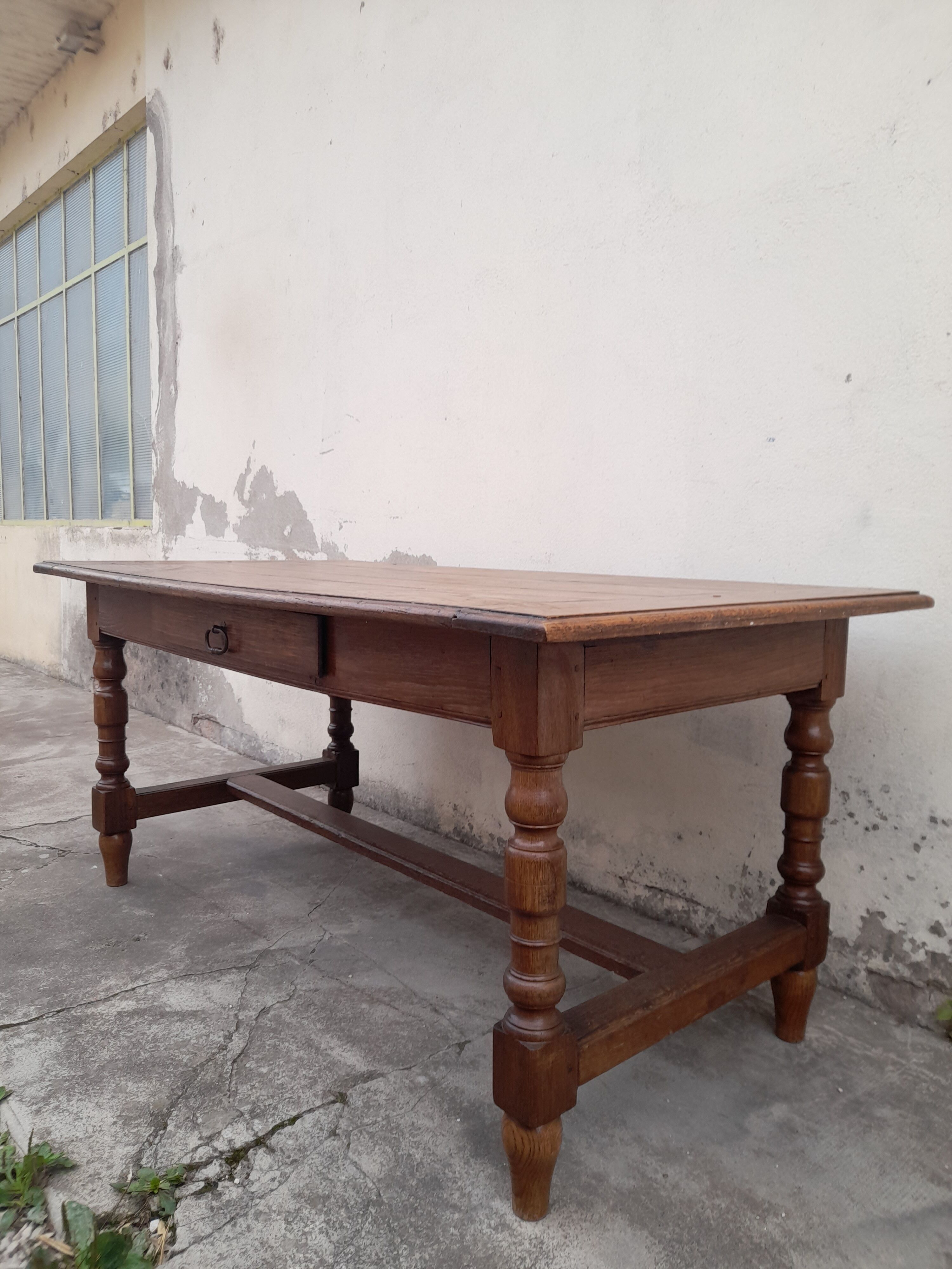 Rustic oak farmhouse table 19th -1m59