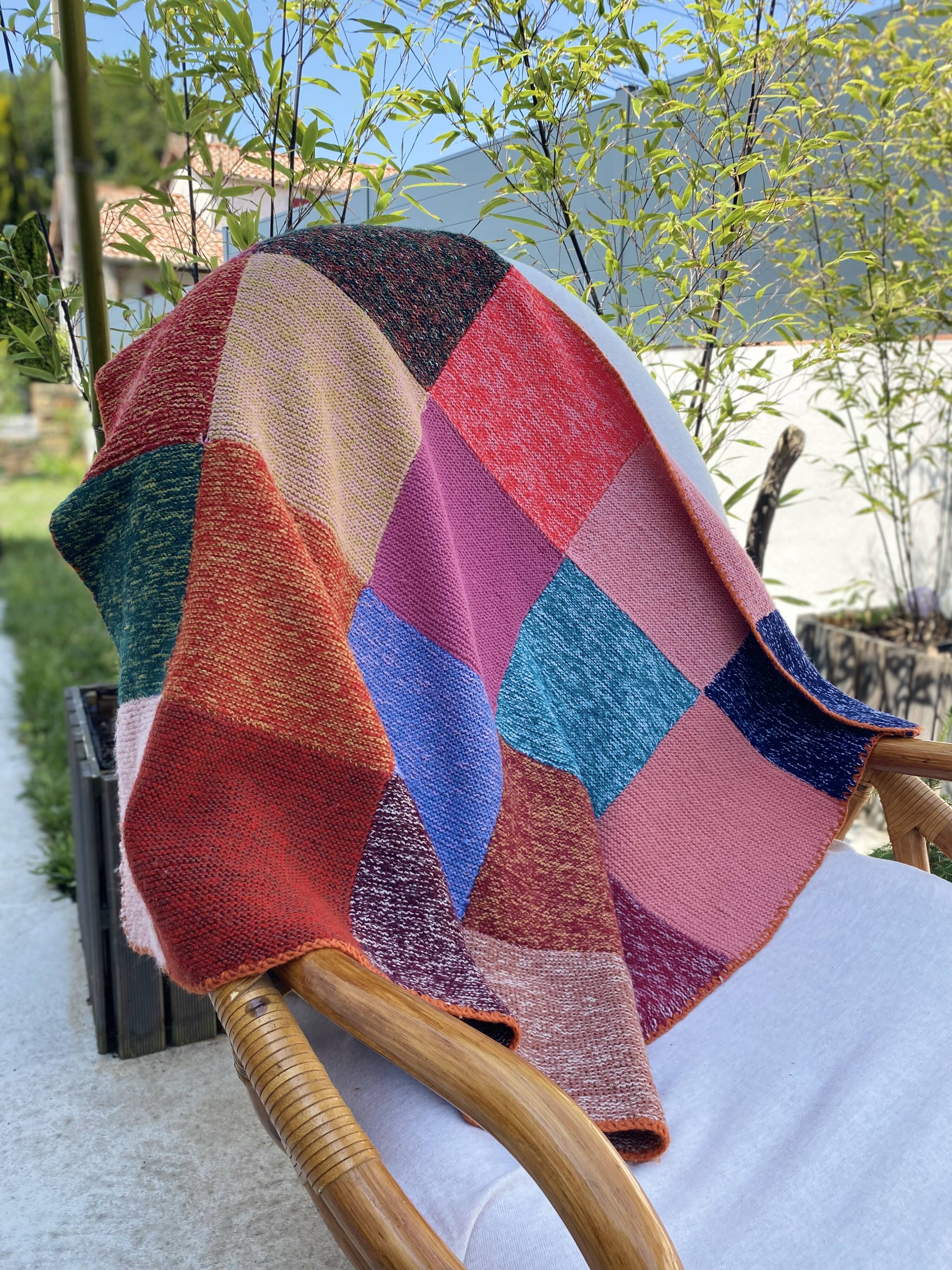 Wool patchwork blanket