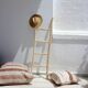Handwoven rug - White with beige lines - recycled cotton - 170 x 240 cm