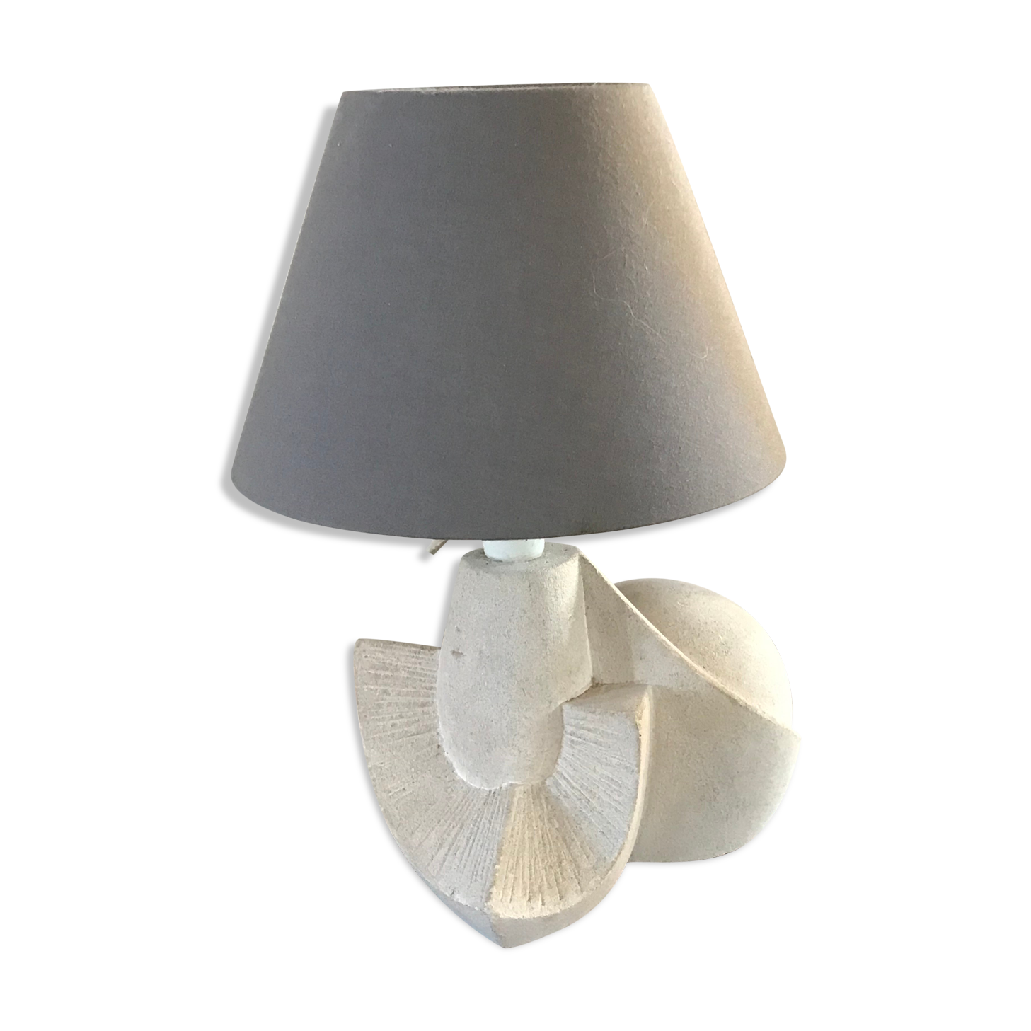 Carved stone lamp