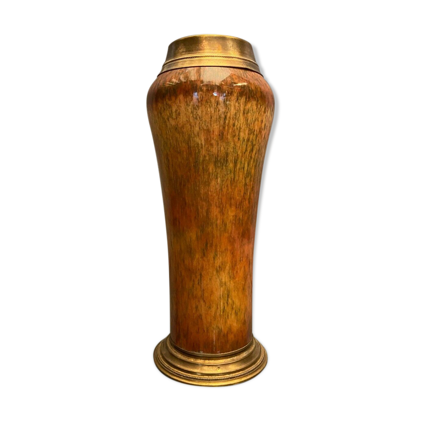 Porcelain vase signed Sèvres on bronze frame