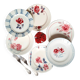 Old mismatched earthenware dinner plates