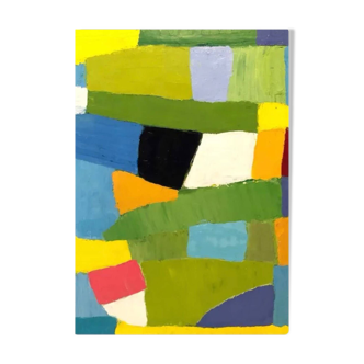 Green Oil Painting with a Knife