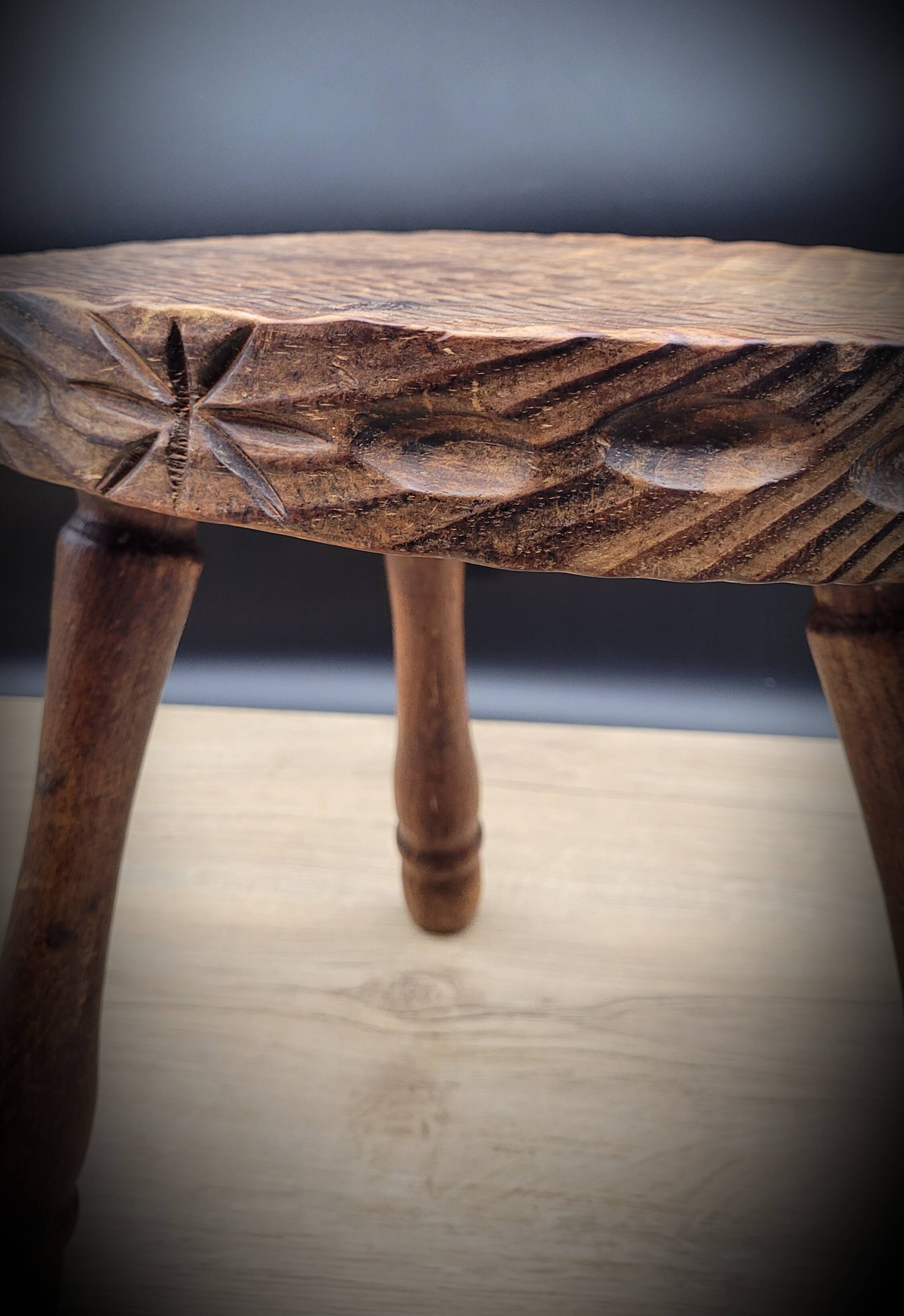 Oval tripod stool worked