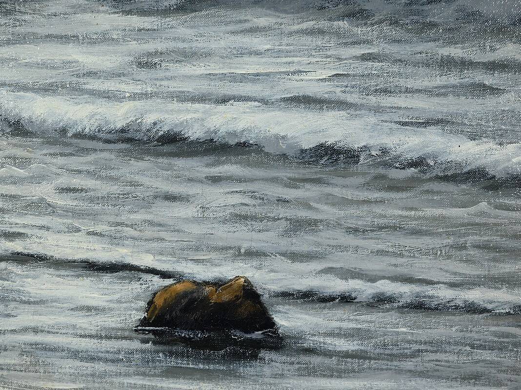 Grande Huile sur Toile Marine signée F. Carbu – XXe