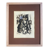 Illustration of Boule de Suif, gouache and ink by André DIGNEMONT.