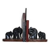 Art Deco bookends, wood and marble, Armand