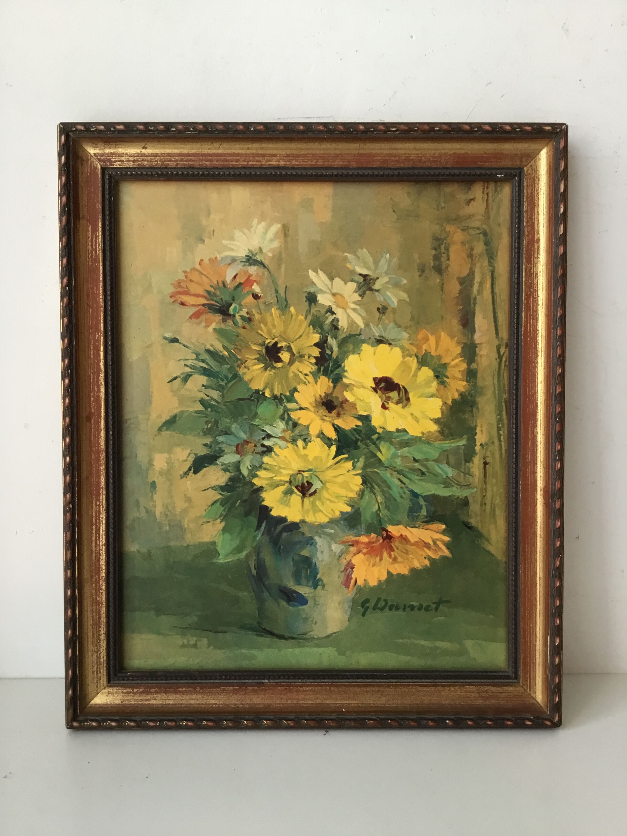 Pair of paintings bouquet of flowers G Donnet