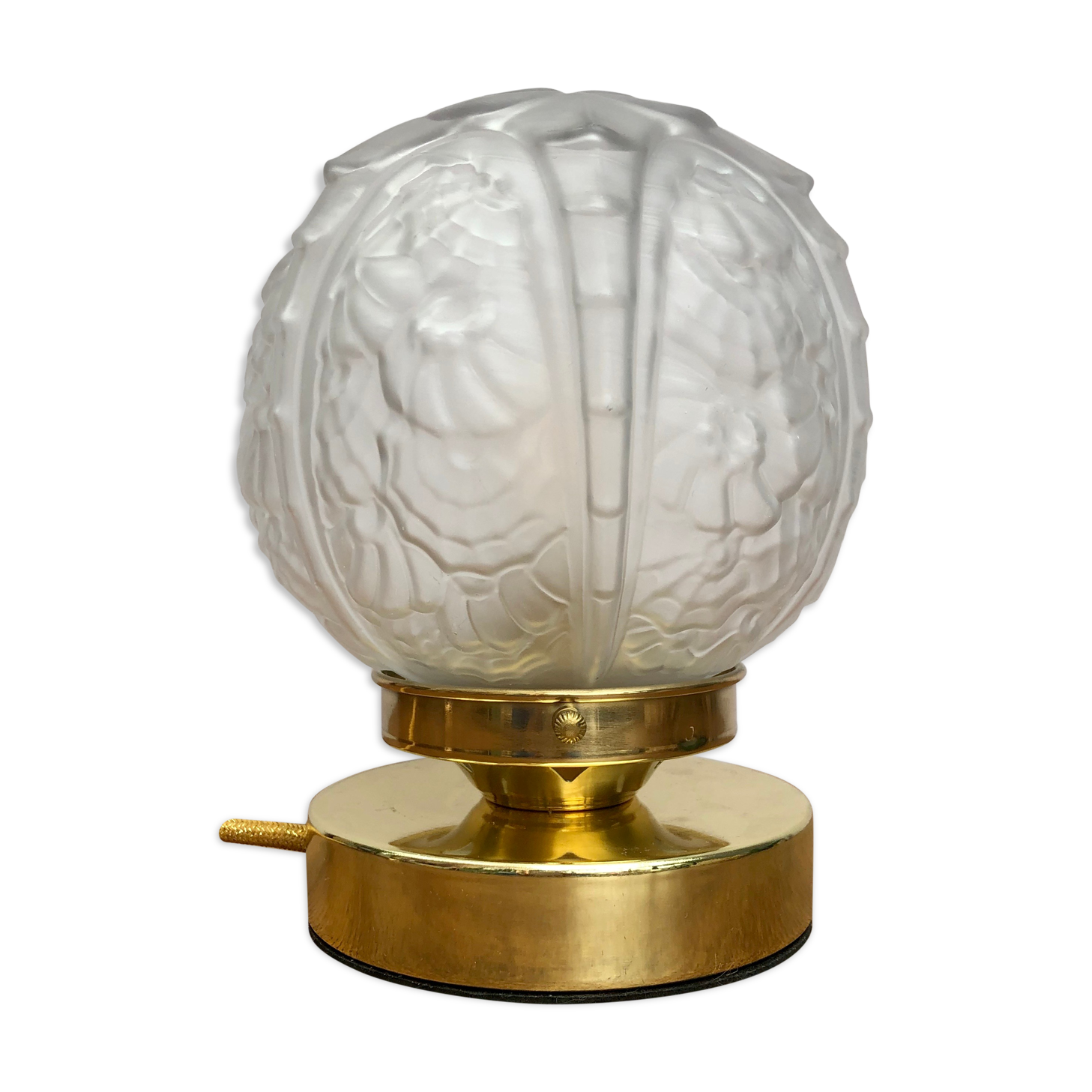 Lampe à poser globe vintage en verre art déco