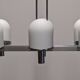 Space Age chandelier with 6 lights in white sandblasted opalines from the 60s/70s