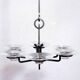 Art deco iron and glass candlestick by erik höglund
