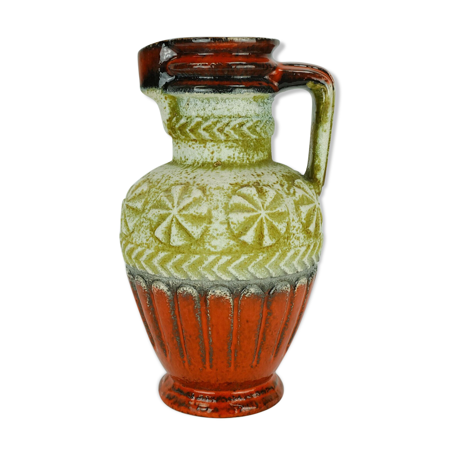 1960's vintage retro vase jug abstract pattern bay keramik wgp model 73 30