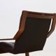 Fauteuil lounge scandinave en bois courbé et cuir 1960