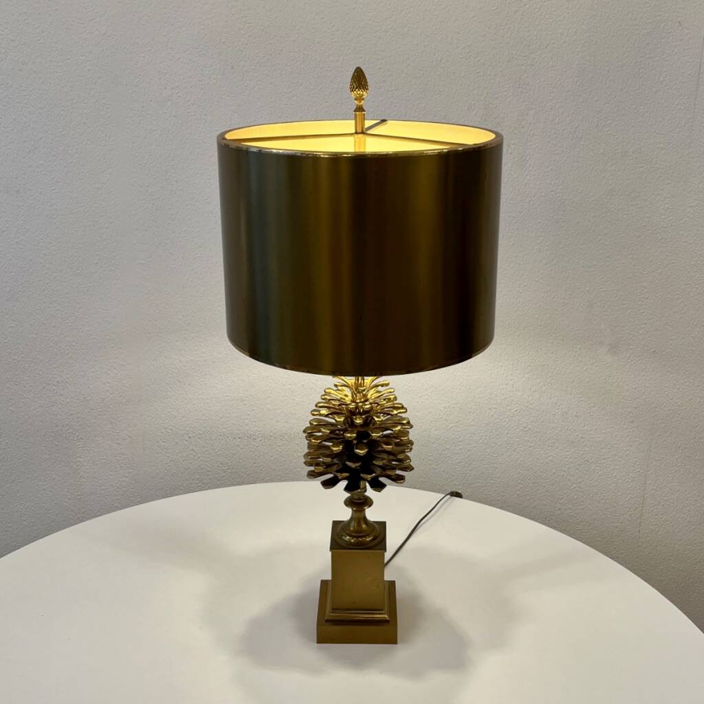Lampe de table Bronze et Laiton Maison Charles modèle pommes de pin