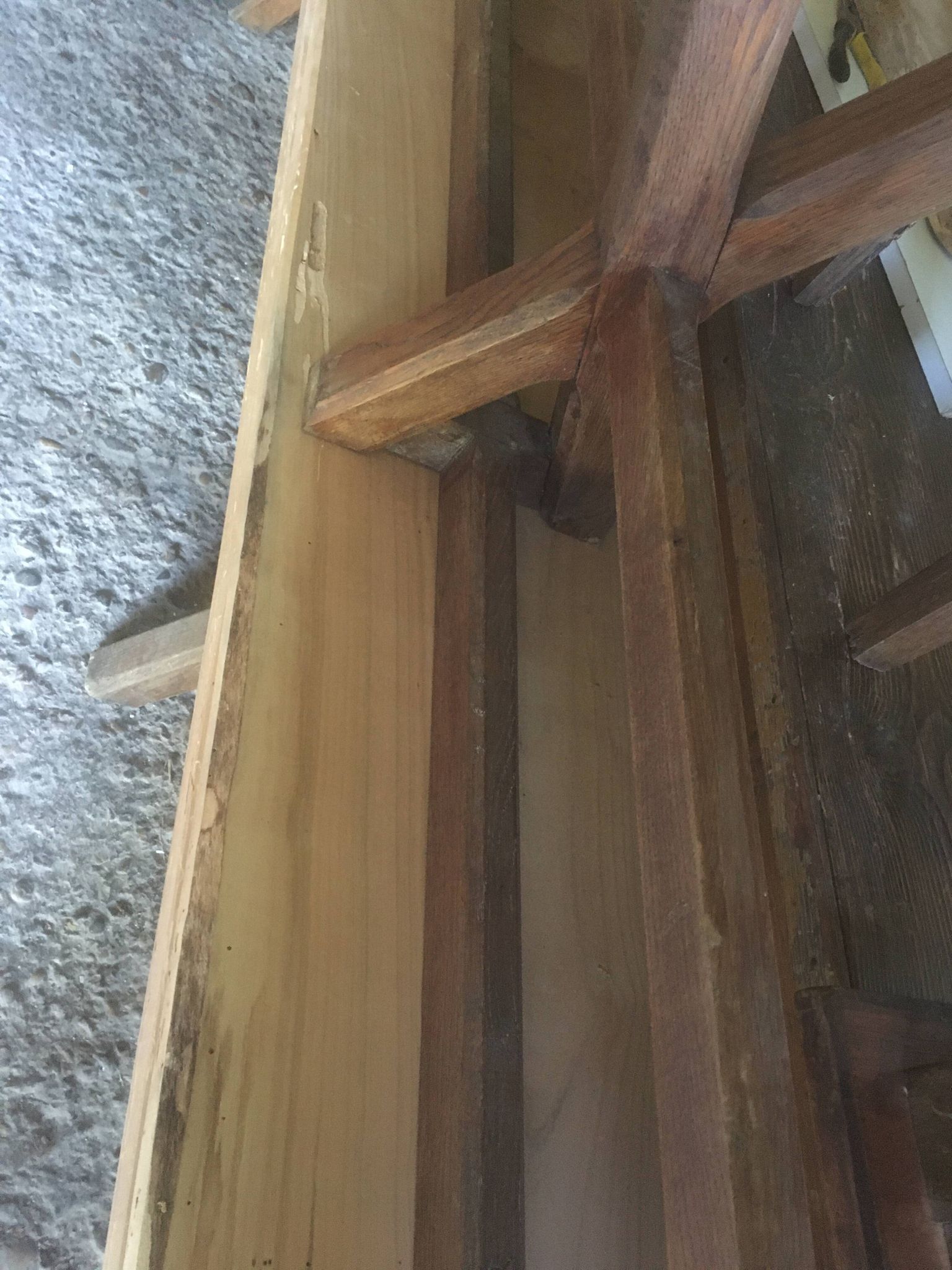 Pair of benches in oak and cherry 250x29x45