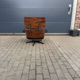 Vitra Eames Lounge Chair XL + Ottoman, Black leather & Santos Rosewood