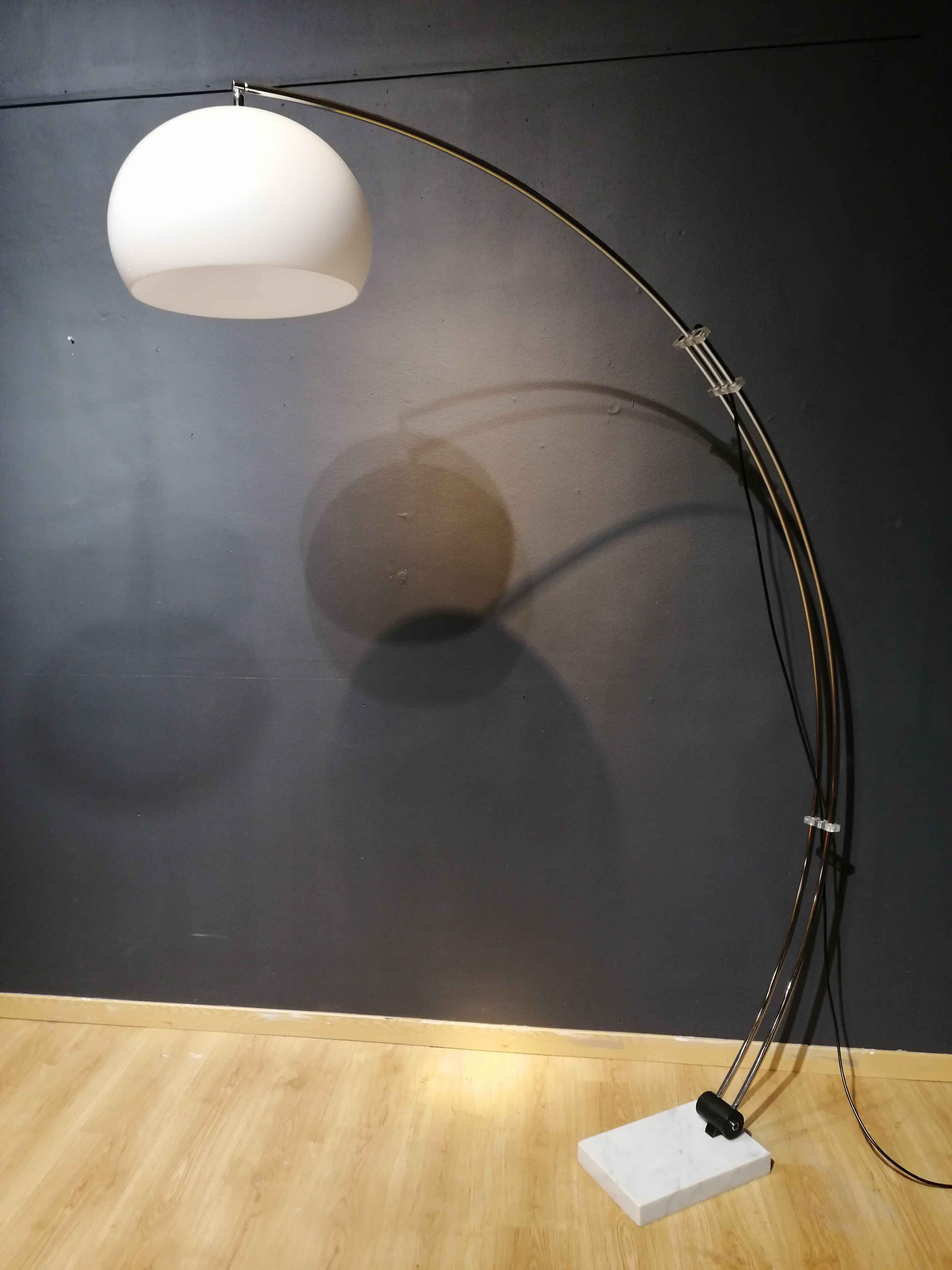 Arc floor lamp with marble foot, 60s