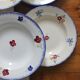 7 floral hollow plates "Mary Lou" Digoin Sarreguemines vintage