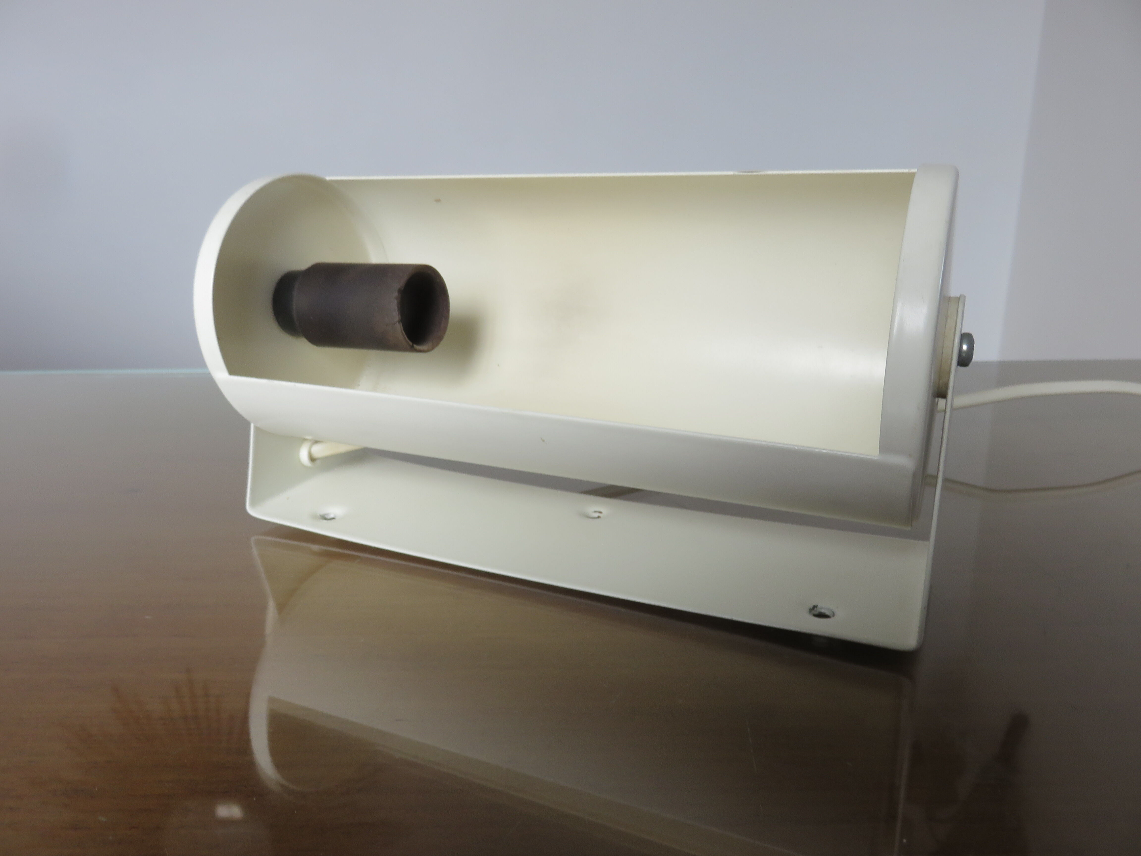 Wall lamp roll Ikea model V413 in white lacquered metal 1980