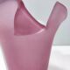 Vase en verre de Murano gravé bicolore blanc et rose, Italie, années 1980