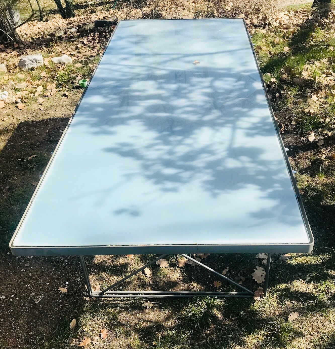 Moment table in steel and glass by Niels Gammelgaard for Ikea