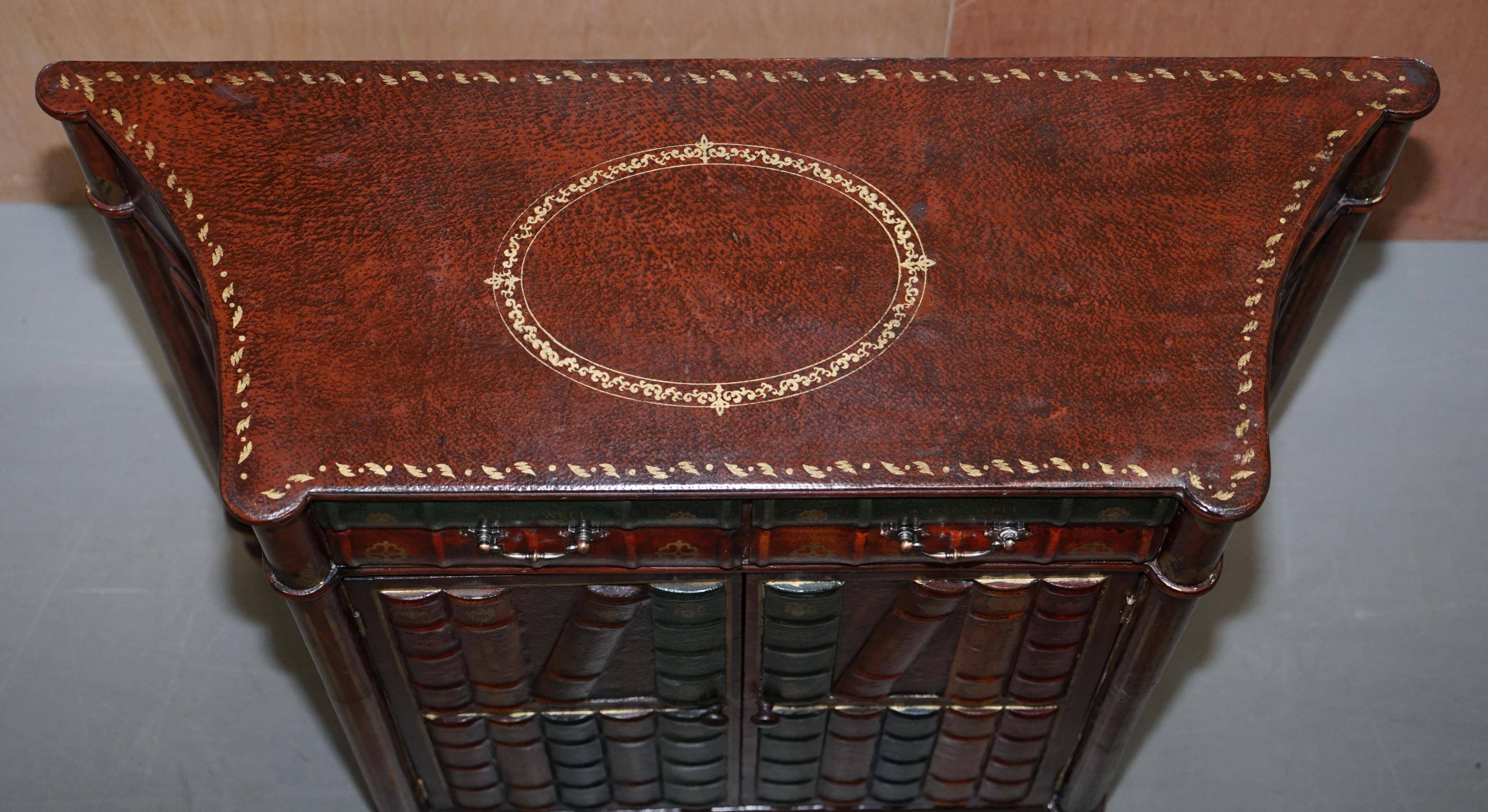 Vintage Victorian style library buffet with double drawers.