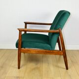 Fauteuil GFM-64, design Edmund Homa des années 70, velours vert - Jade 500 - 2 pièces disponibles