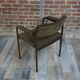 Metal and velvet office armchair