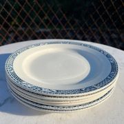 Set of 6 old Robert Salins flat plates, Terre de Fer
