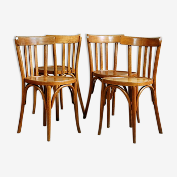 Ensemble de 4 chaises bistrot Luterma des années 30/40