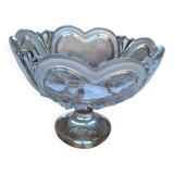 Crystal footed bowl - heart and flower