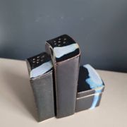 Vintage ceramic salt pepper mustard set