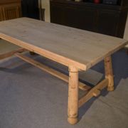 Table de ferme en pin brut brutaliste Georges Robert 1960's