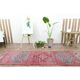 1970s Turkish Oushak Handmade Wool Cotton Pink Area Rug 86x276