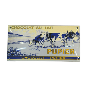 Pupier chocolate enamel plate