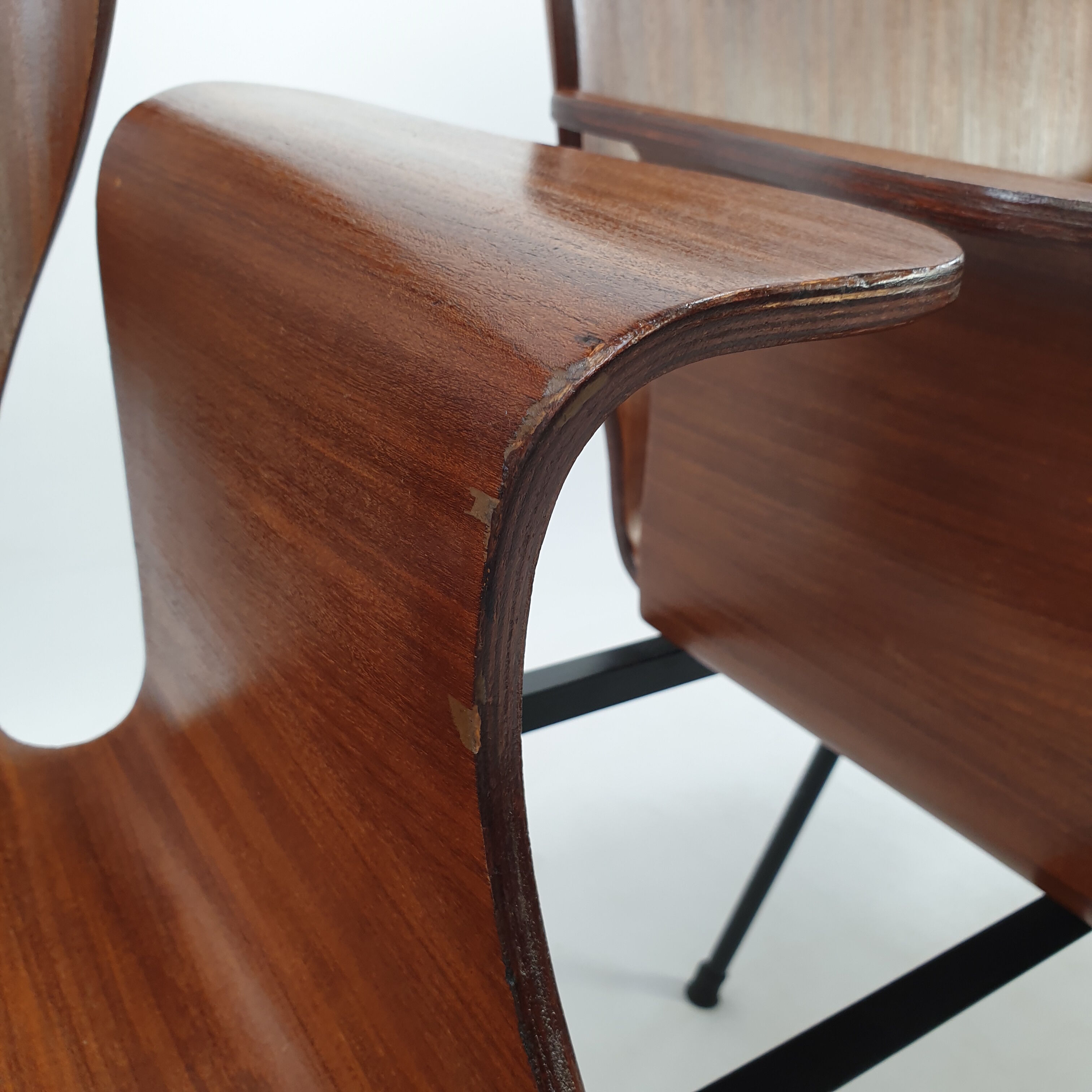 Mid Century Italian 3-seat Bench by Carlo Ratti, 50's