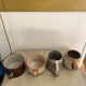 4 stoneware cups