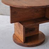 Table centrale moderniste en chêne français du milieu du siècle