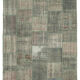 Hand-knotted anatolian contemporary 196 cm x 301 cm grey patchwork carpet