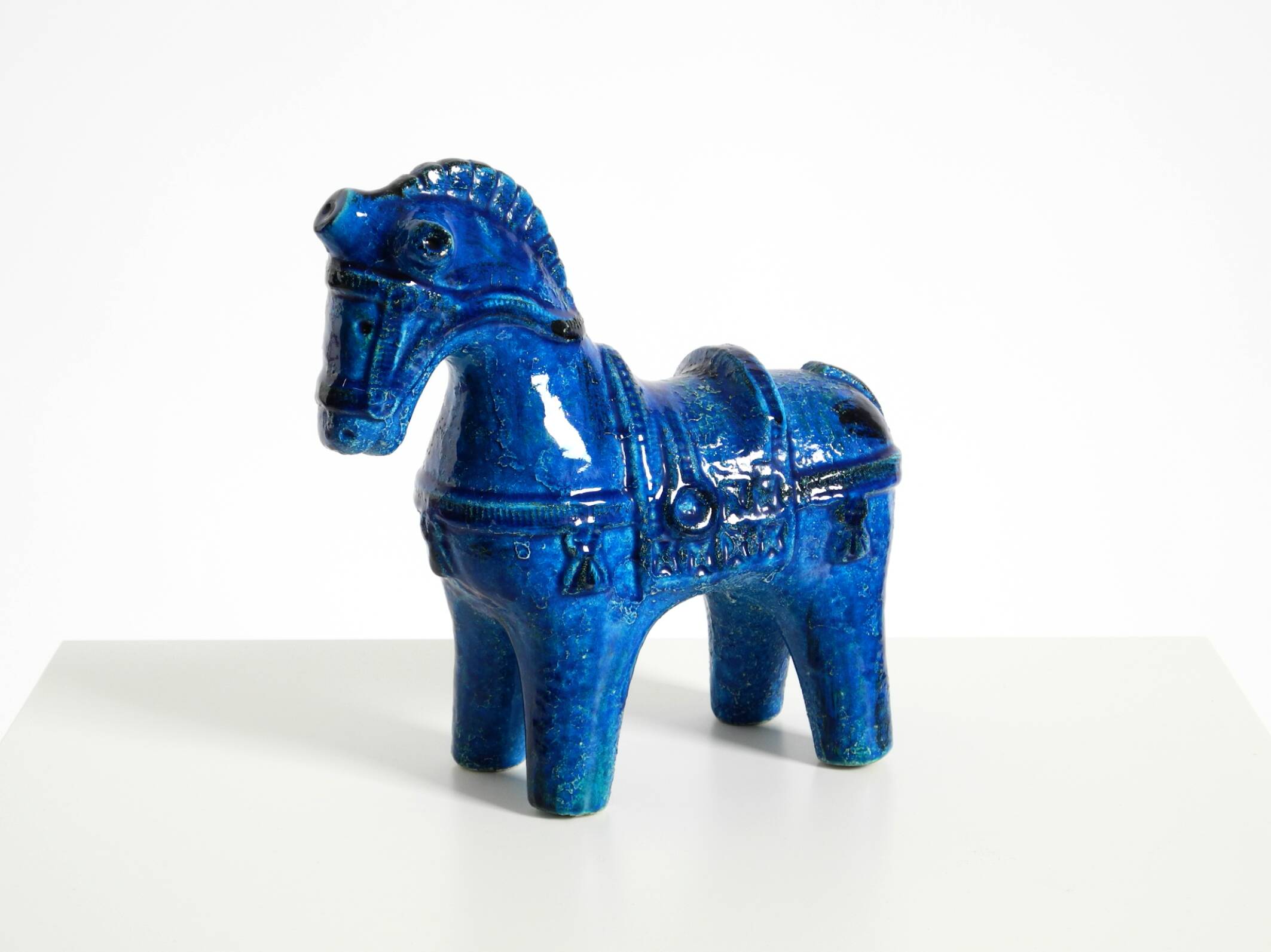 60s ceramic horse from the Rimini Blue collection by Aldo Londi for Bitossi