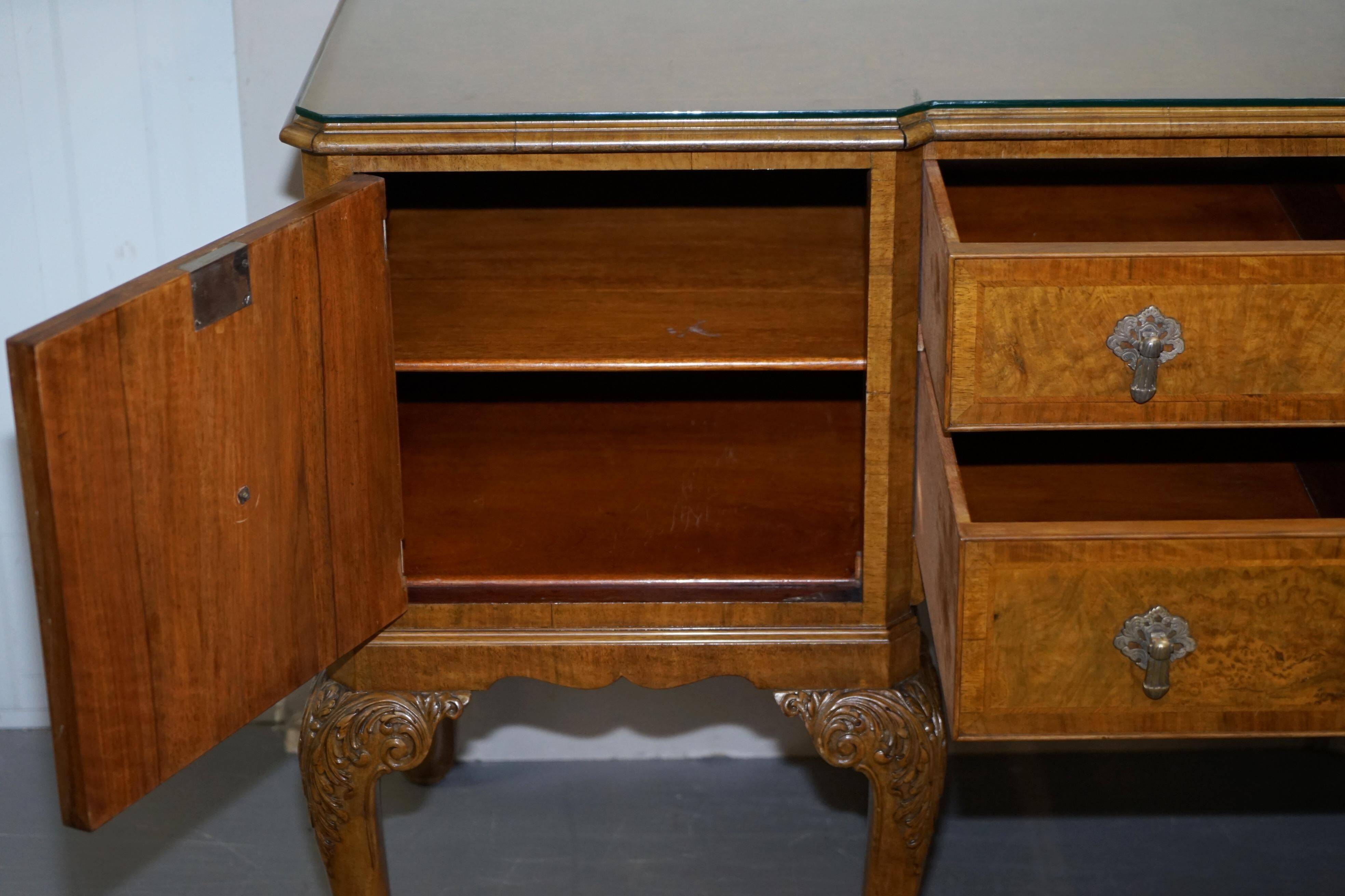 Buffet Breakfront in Burr Walnut Art Deco Denby & Spinks Leeds